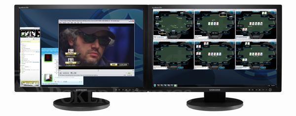 Double monitors with poker