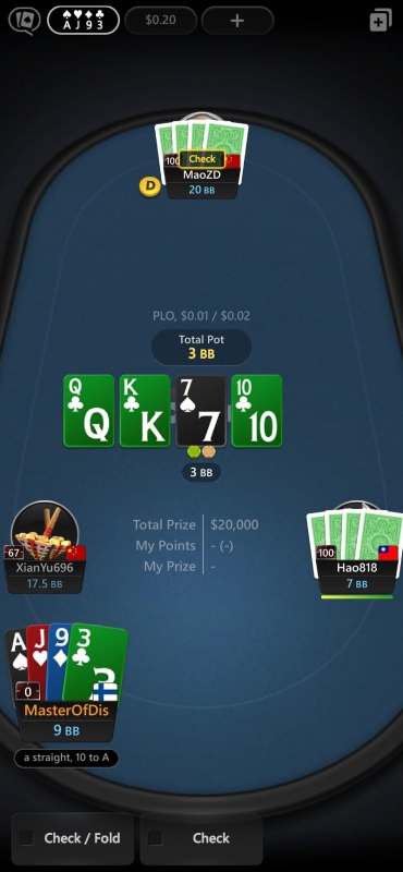 PLO pokeripöytä GGPokerilla
