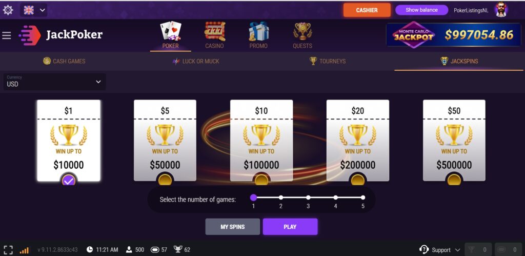 JackPoker JackSpins