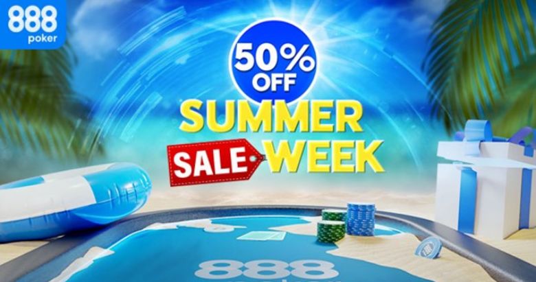 Nyt lentää hiki! 888poker Summer Sale Week sivaltaa turnausten sisäänostot -50%!