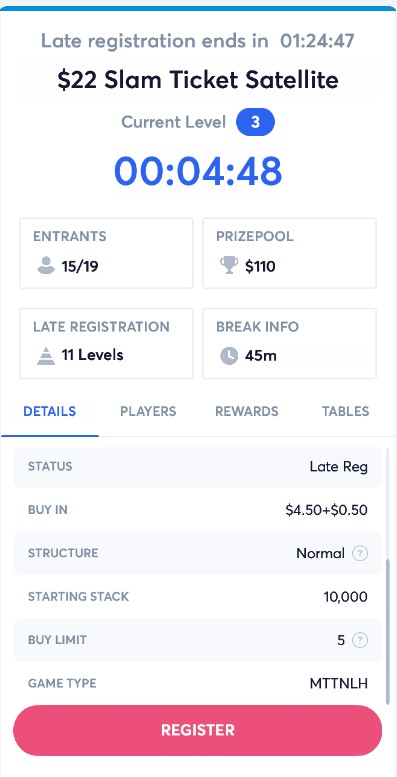 WPT Global Sunday Slam 22$ satelliitti