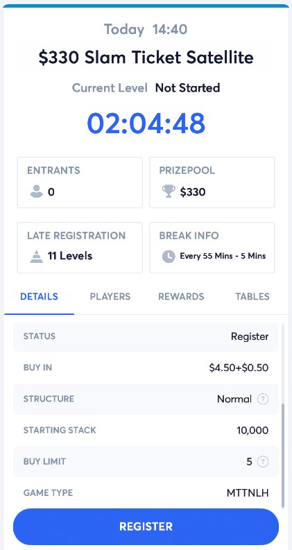 WPT Global Sunday Slam $330 satelliitti