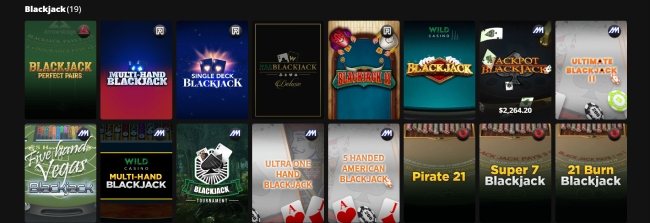 Blackjack pelit Wild Casinolla