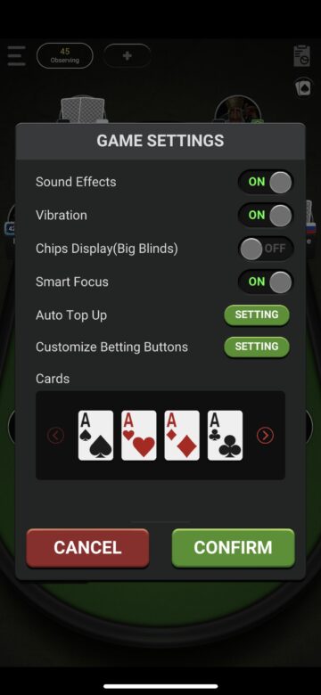 ClubGG pokeripöytä asetukset 1