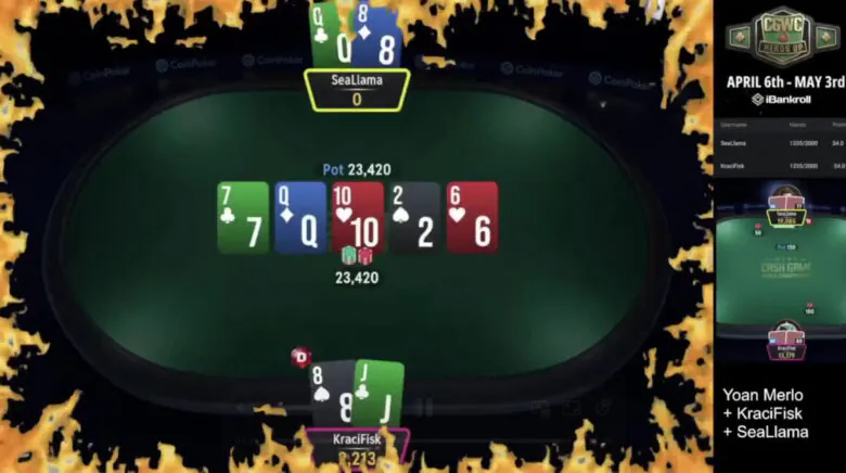 SeaLlama vastaan KraciFisk CoinPokerilla