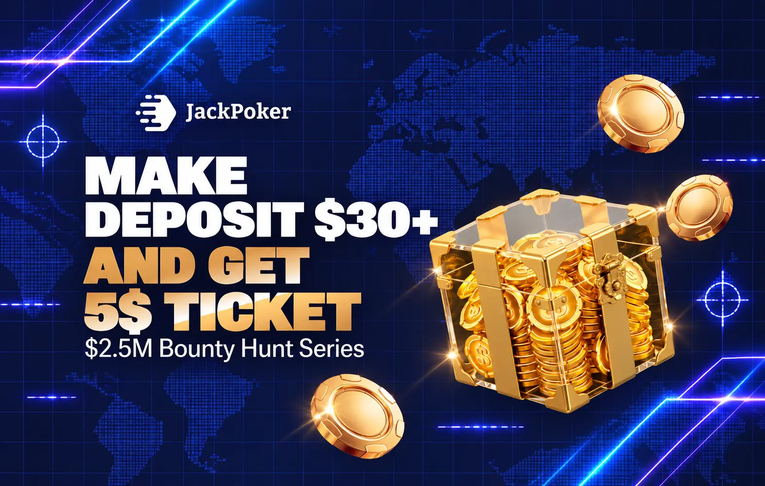 JackPoker tarjoaa viimeisen väylän Bounty Hunt Series -turnauksiin
