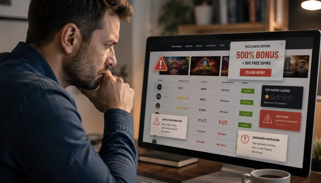 Kaikki casino-oppaat eivät ole laadukkaita. Kriittisyyttä herättävät puutteelliset tiedot, yksipuoliset suositukset, epäselvät lähteet ja vanhentunut sisältö.
