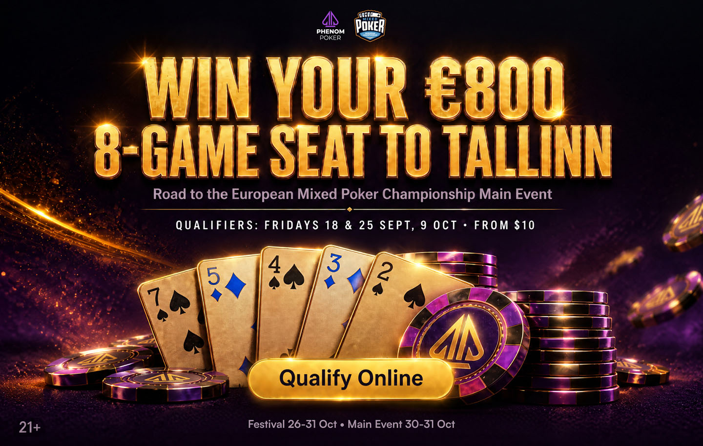 Phenom Poker tarjoaa satelliitteja €800 8-Game EMPC Main Eventiin