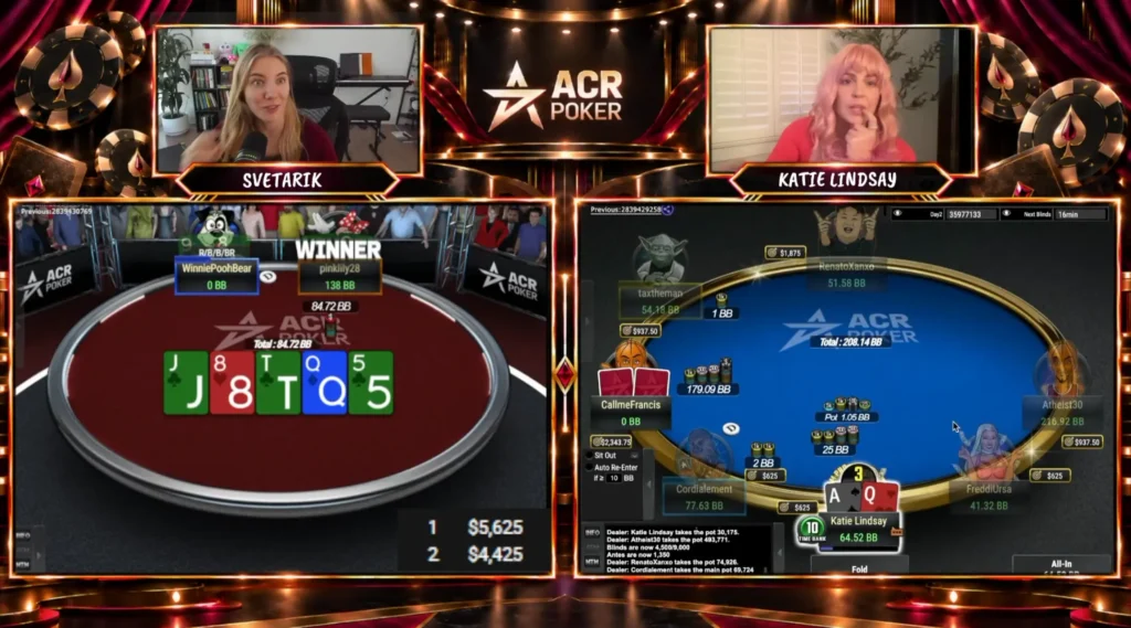 ACR Pokerin ensimmäisen naisten online-turnauksen voitti pinklily28 ($5,625).