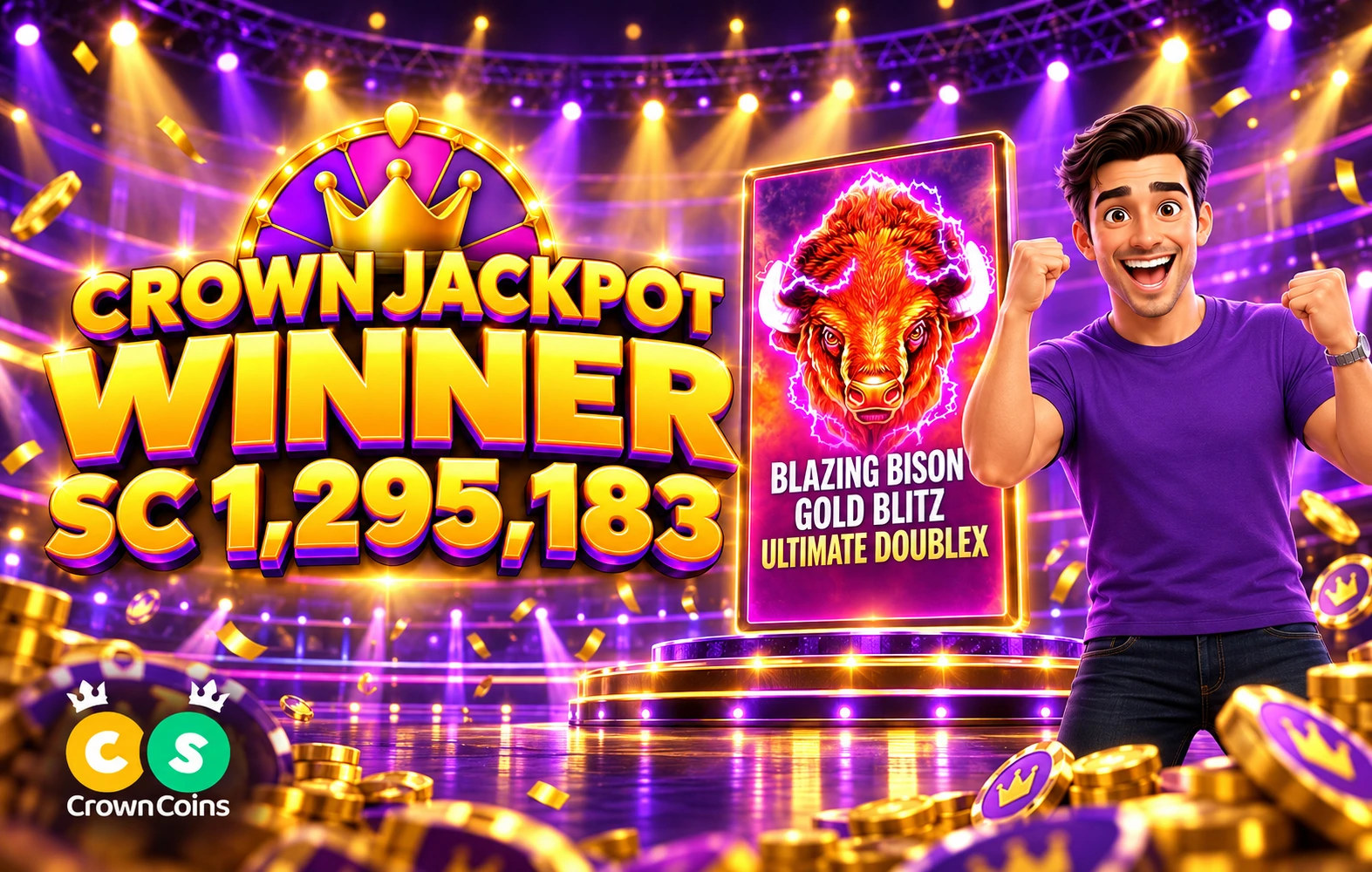CrownCoins-pelaaja voitti 1 295 183 SC jättipotin – näin Crown Jackpot toimii