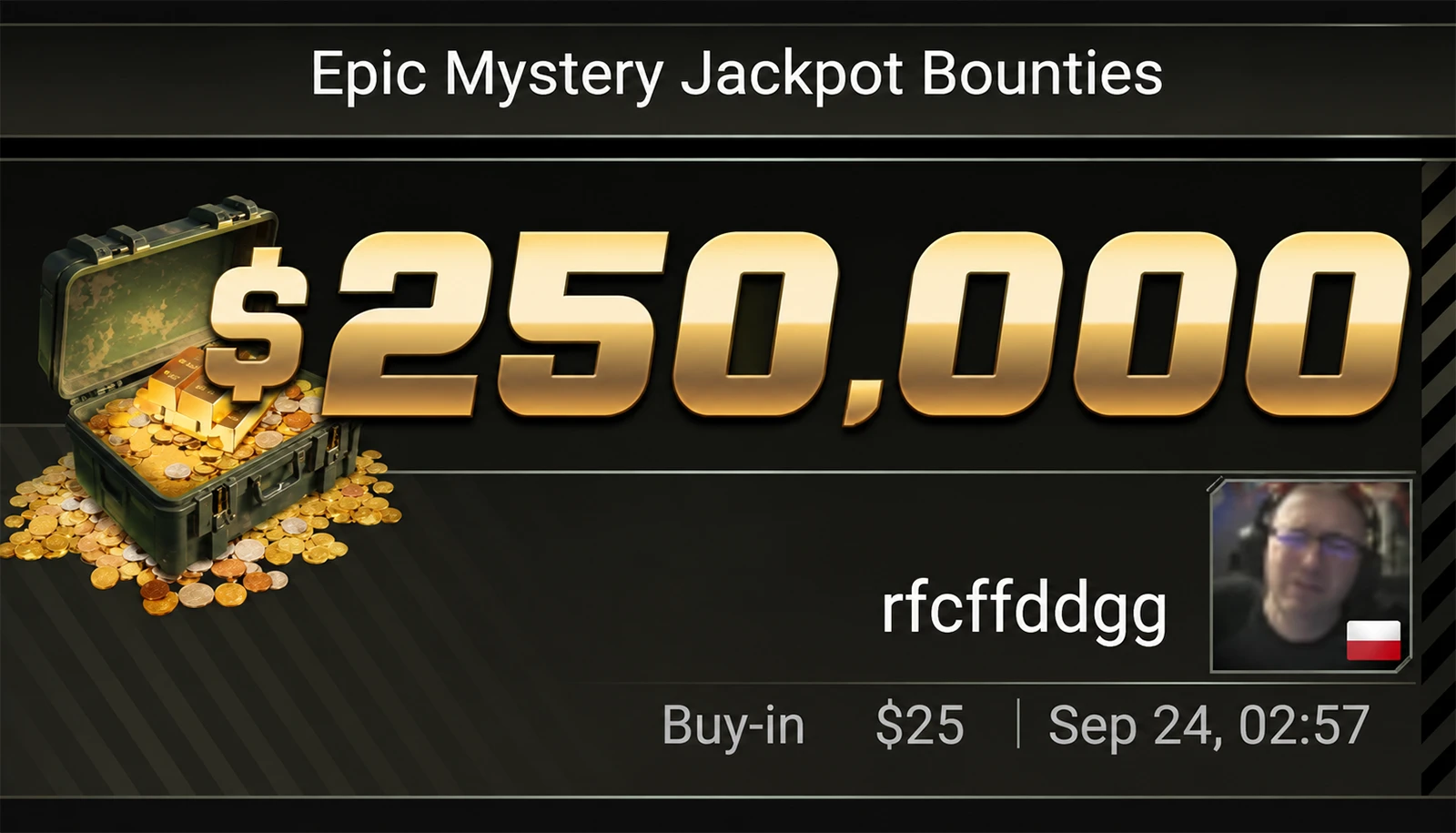 Puolalaispelaaja nappasi $250 000 jackpotin Mystery Battle Royalessa