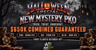 ACR Poker tuo Mystery KO -formaatin laajempaan käyttöön 18. lokakuuta 2026 kolmella Halloween-multi-flight-turnauksella.
