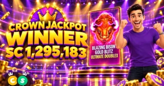 CrownCoins-pelaaja voitti 1 295 183 SC jättipotin – näin Crown Jackpot toimii