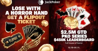 JackPoker käynnisti kaksi Halloween-kampanjaa: Full House of Horror ($2,95M bonuksia ja leaderboard-palkintoja) sekä PLO-painotteinen Monster Hand Hunt kahdella $25 000 Flipoutilla.