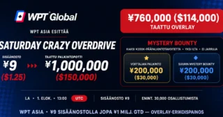 Overlay on taattu: Älä missaa WPT Globalin Saturday Crazy Overdrive -turnausta!
